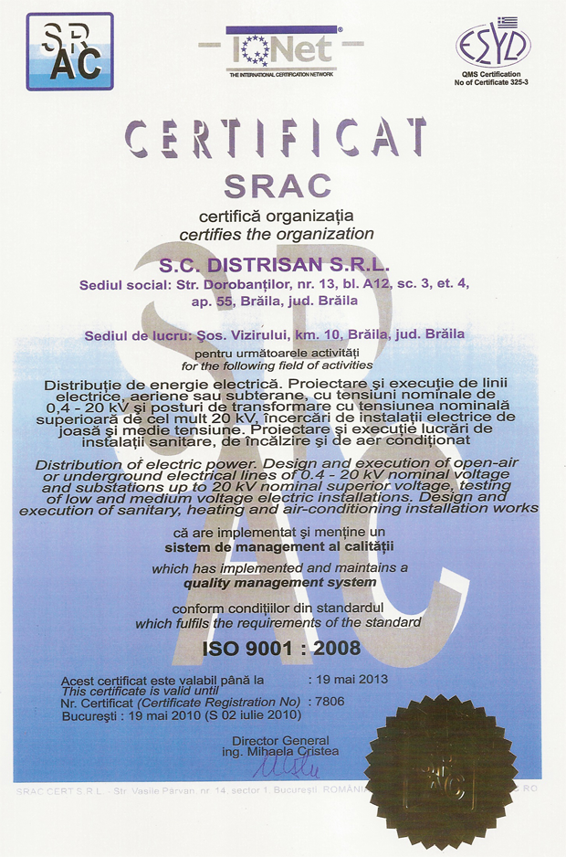 Certificat SRAC